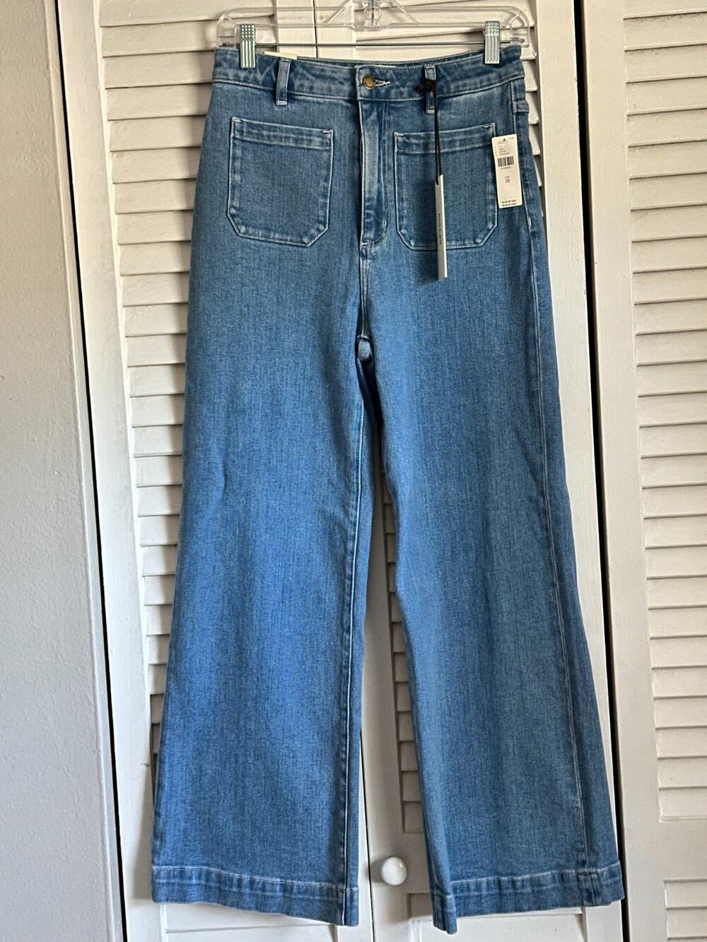 NWT Rolla’s Sailor Jeans High Rise Wide Leg Front Patch Pockets Denim Size 28